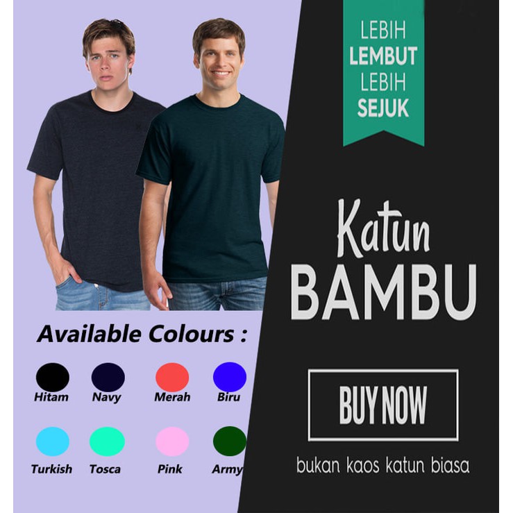 KATUN BAMBU COTTON SLUB KAOS POLOS KATUN BAMBU