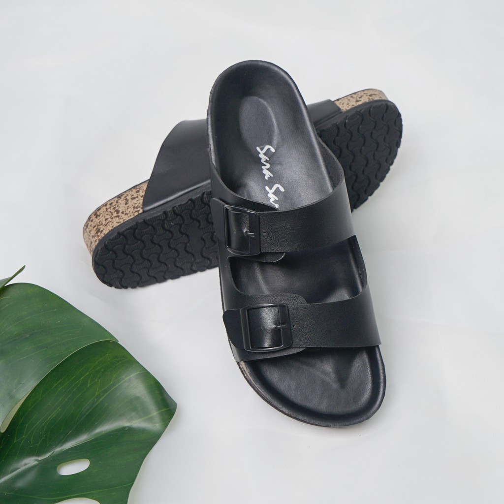 Sara Sara JINNY Sandal wanita casual sandal slop puyuh kekinian model birken ban dua