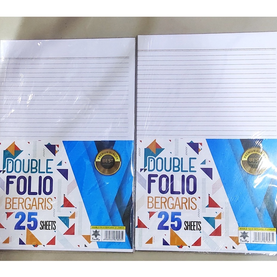 

(PAK) KERTAS DOUBLE FOLIO BERGARIS TRULLY 25 LEMBAR / DOUBLE FOLIO TRULLY