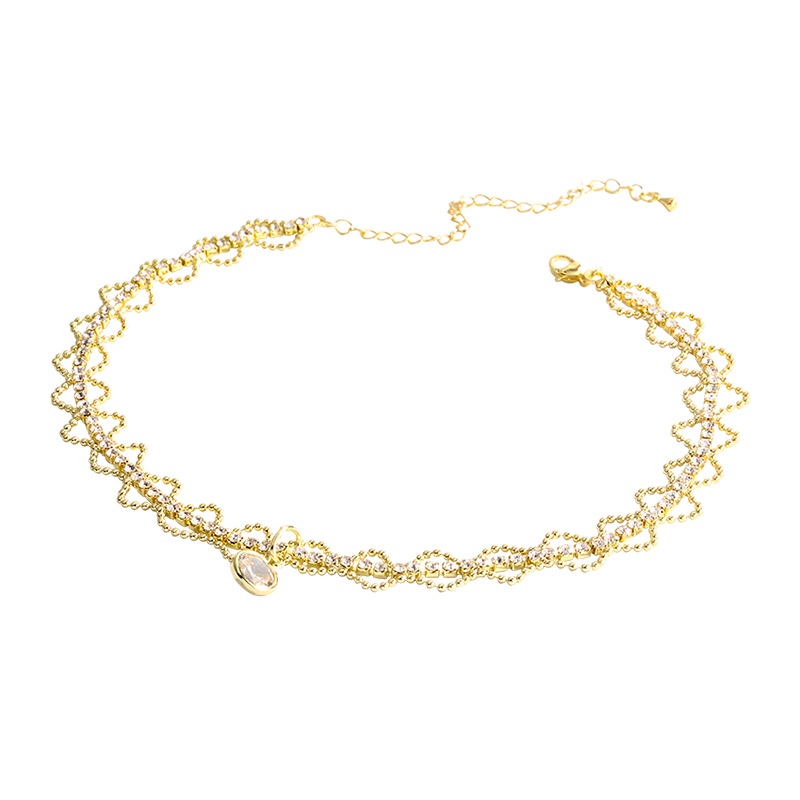 Shuling Ins Hip Hop Necklace Zircon Pendant Starry Titanium Necklace Female High Sense Choker Necklace