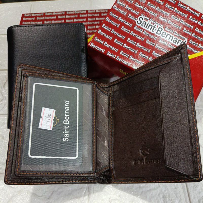 Dompet Kulit Lipat Buku Pria Saint Bernard SB-1108 || Dompet Kulit Sapi Miling Saint Bernardd