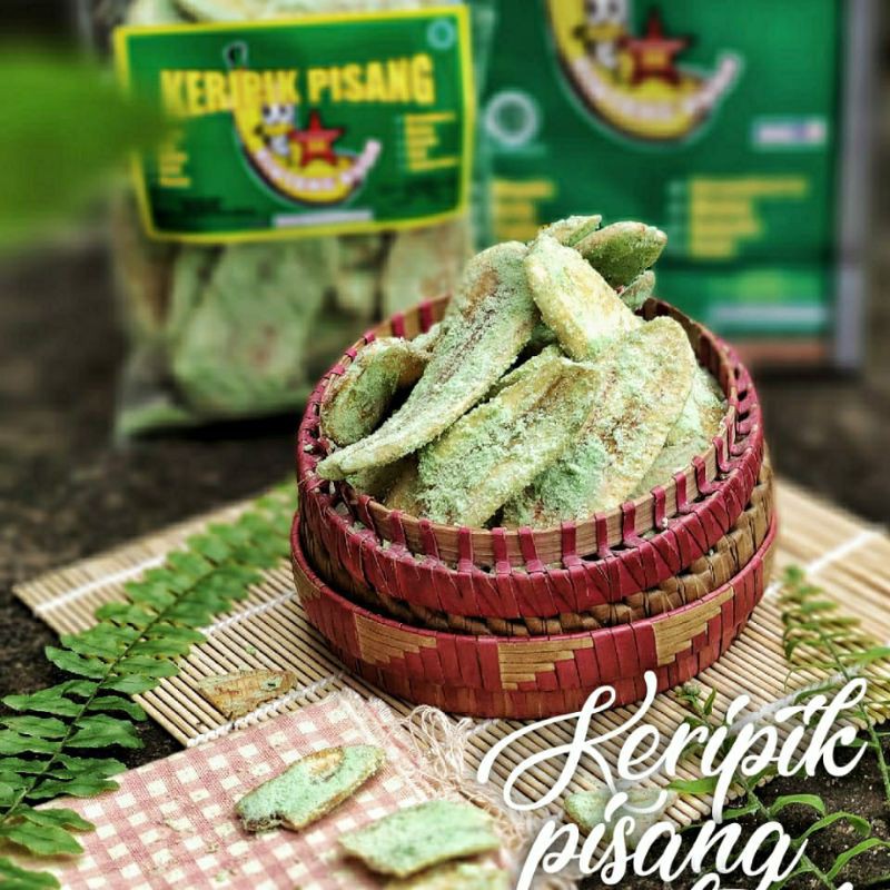 

Keripik pisang rasa melon