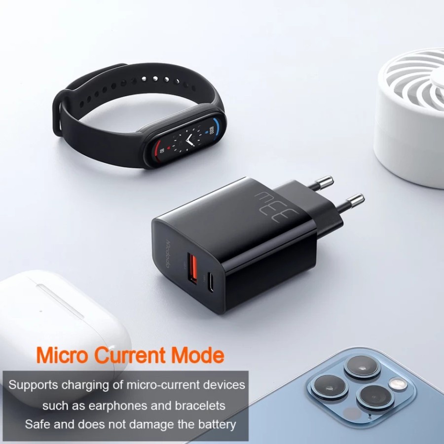 MCDODO Charger 33W Quick Charger Turbo Fast Charging Dual Output turbo charge PD charger USB C &amp; USB A