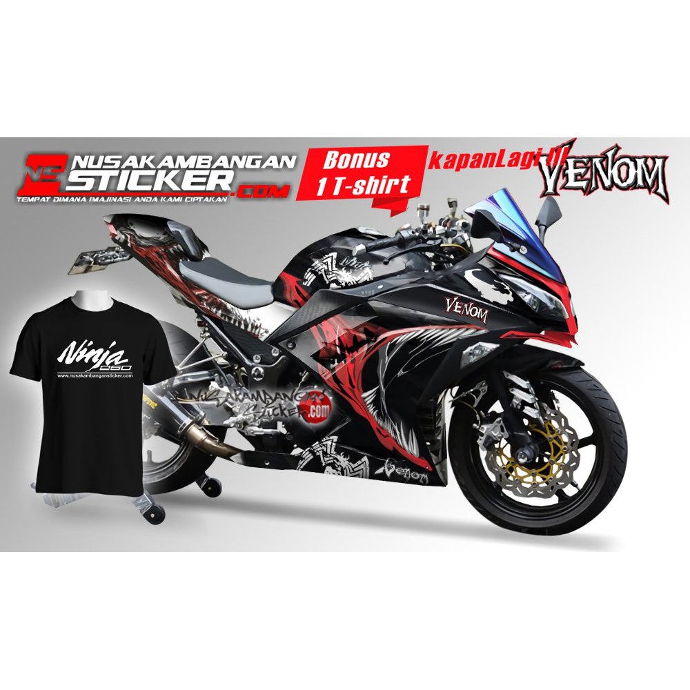 Decal Motor Sticker Motor Kawasaki Ninja 250 Fi Venom Limited