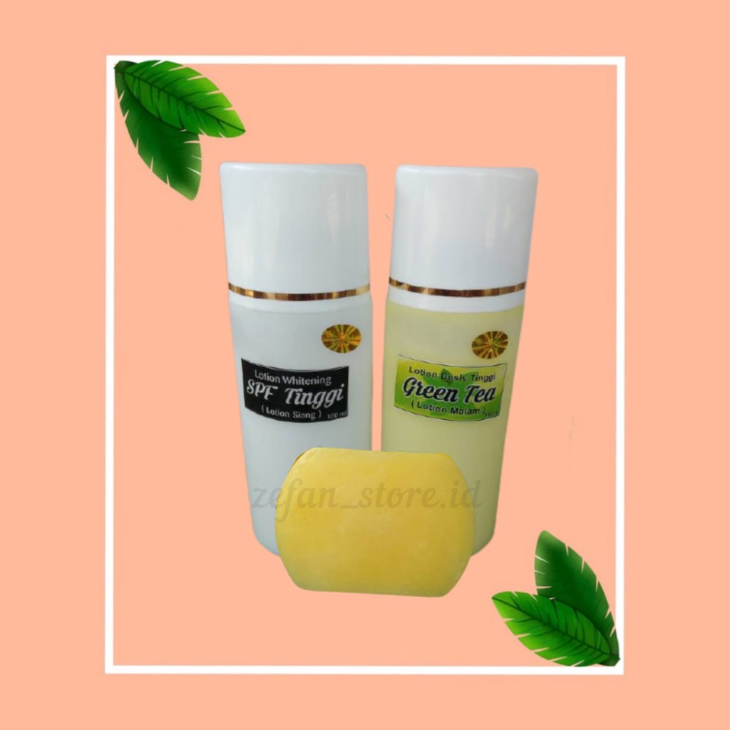 Paket HBL Green Tea 3 in 1 HB Pemutih Body Lotion Original Sabun Dosting Pemutih Badan Handbody Loti