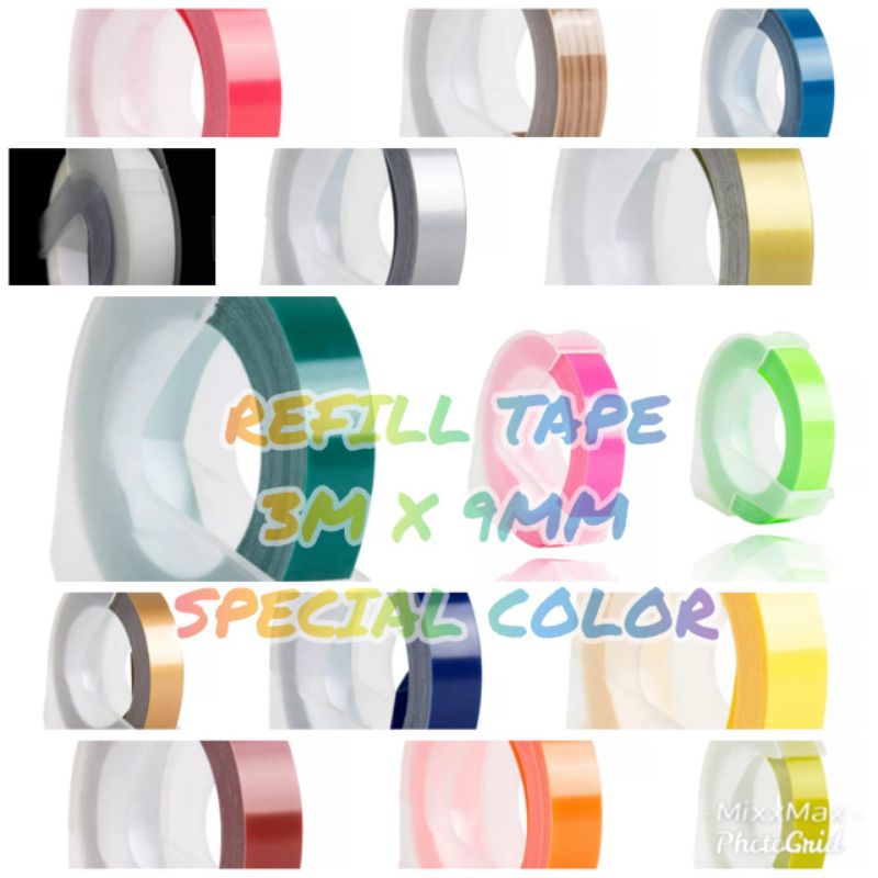 

Refil tape SPECIAL COLORS untuk mesin label maker 3D embossing