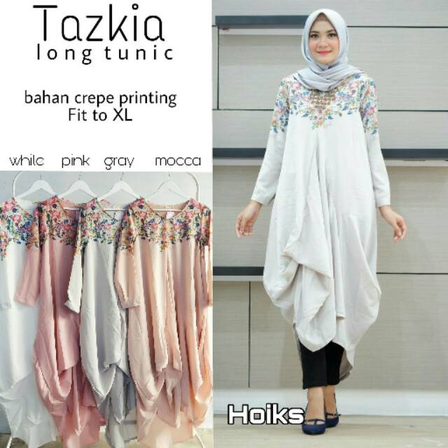 Atasan baju muslim wanita motif elegant. Long blouse muslim wanita