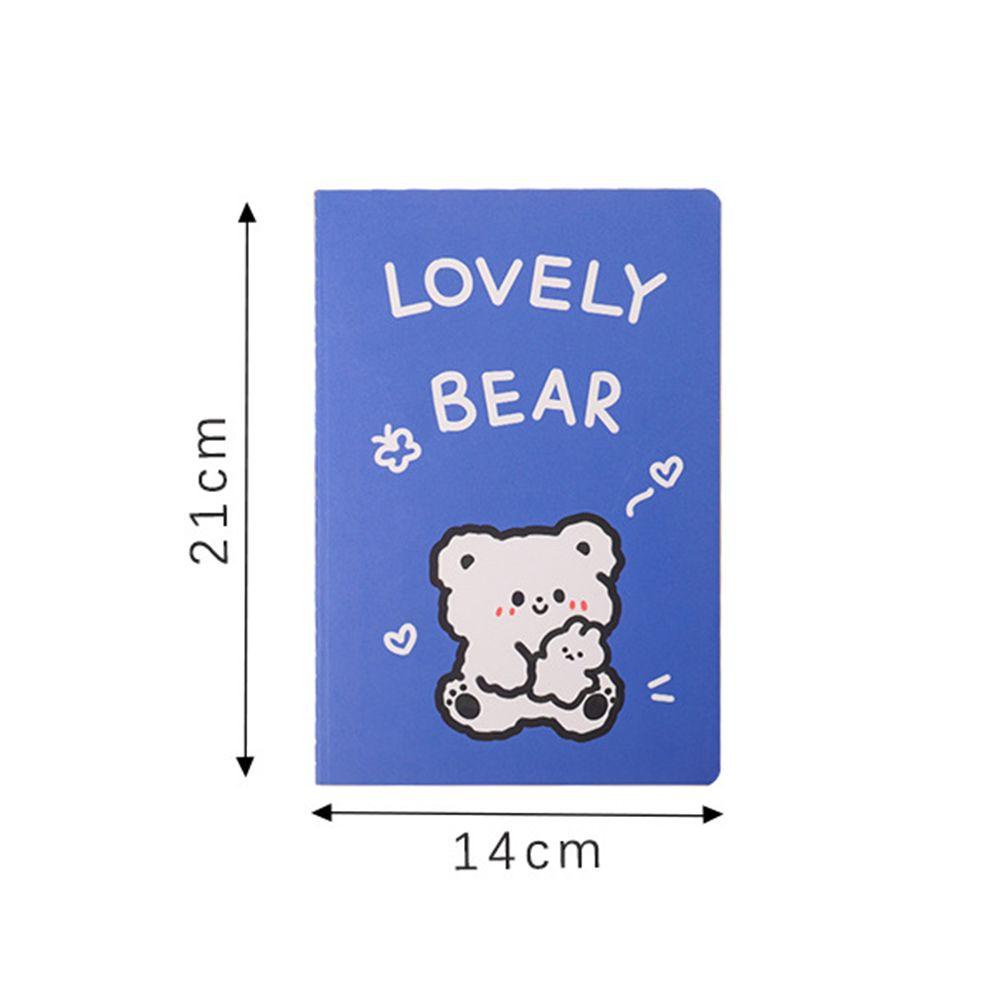 Lanfy Bear A5 Notebook Portable: 4Pcs/Set Line Paper Draft Book Kartun Agenda Organizer Tangan Buku Akun