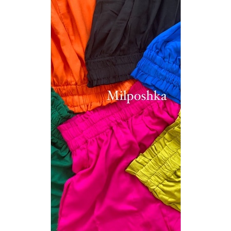 [BISA COD] PAPERBAG BAGGY PANTS / LONG BASIC KULOT RUFFLE PREMIUM BY MILPOSHKA / Emily pants