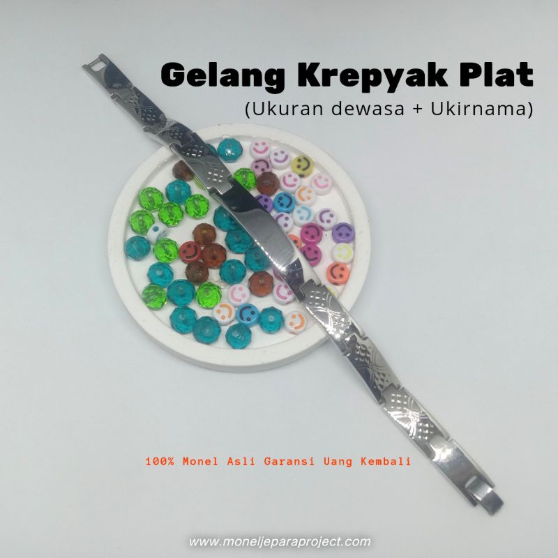 Gelang Krepyak Plat Monel (Ukirnama)