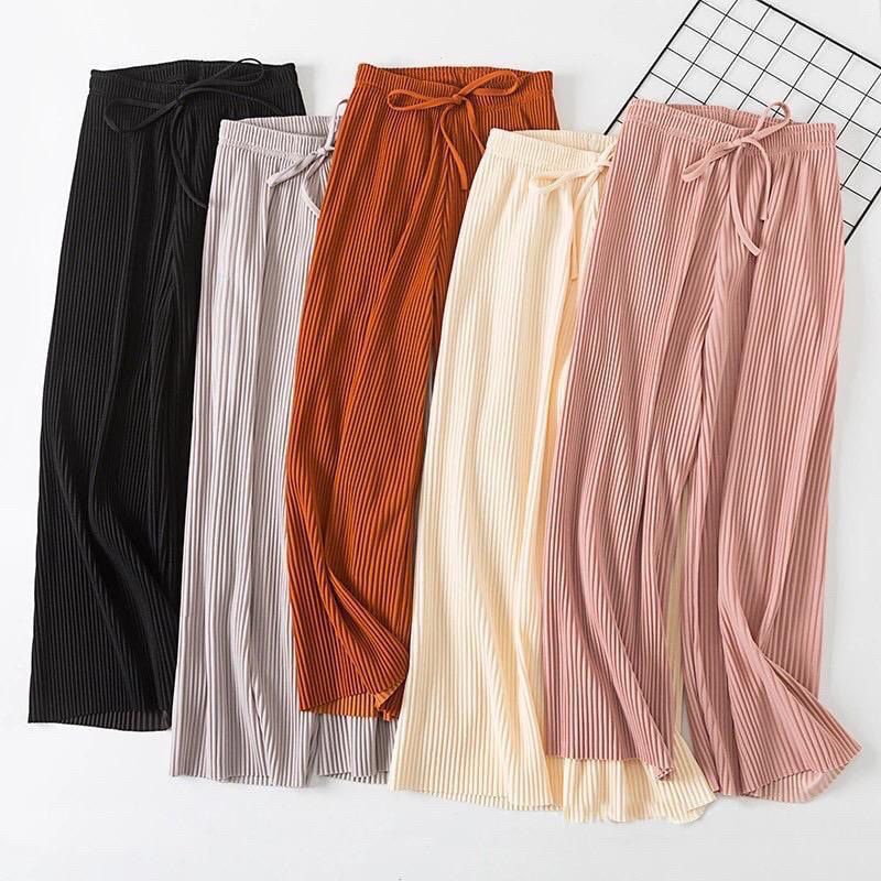 Celana Kulot Jumbo Plisket Lidi Kecil Premium Summer Highwaist Ribbon Pleated Cullotes Bawahan Wanita Termurah-3