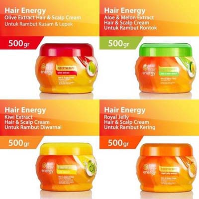 Makarizo Hair Energy Fibertherapy Hair &amp; Scalp Creambath 500 gr Royal Jelly Aloe Kiwi Olive_Cerianti