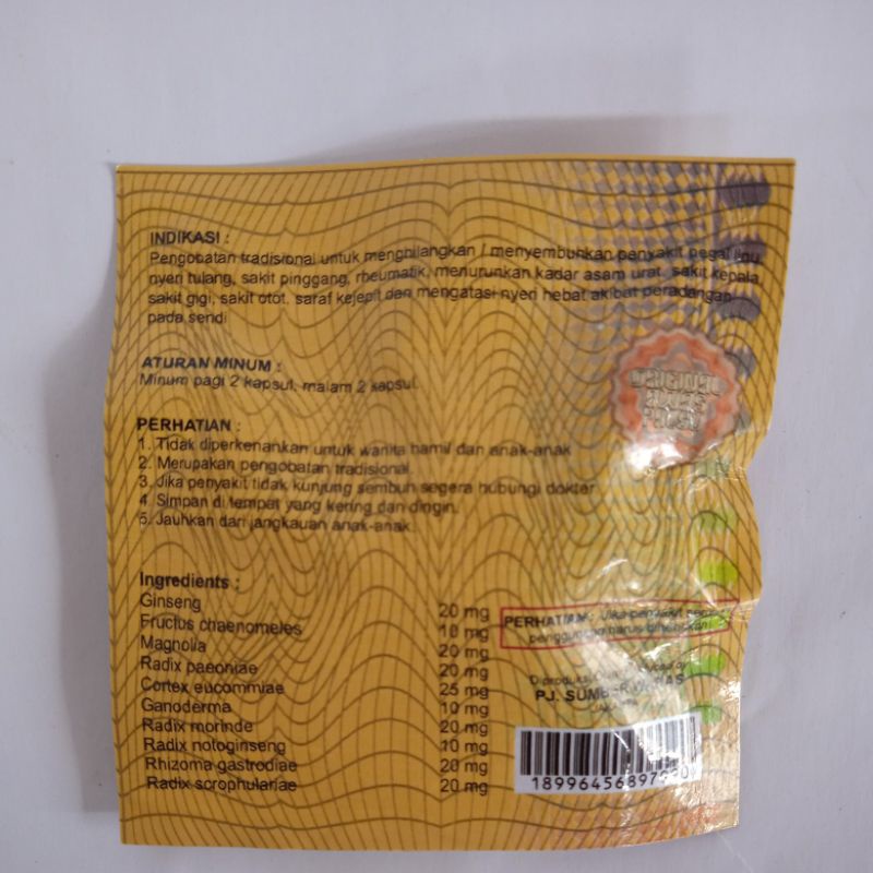 Herbal Kapsul Gingseng Korea ( Per 20 pcs)