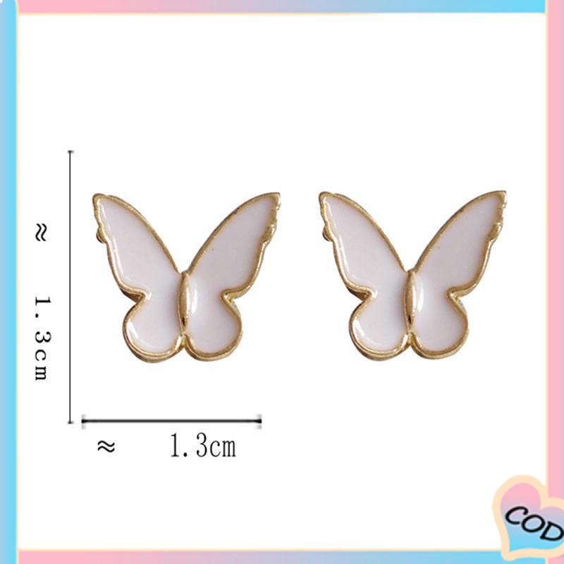 COD❤️ Anting kupu-kupu super peri manis klip telinga kecil yang cocok untuk semua-A.one