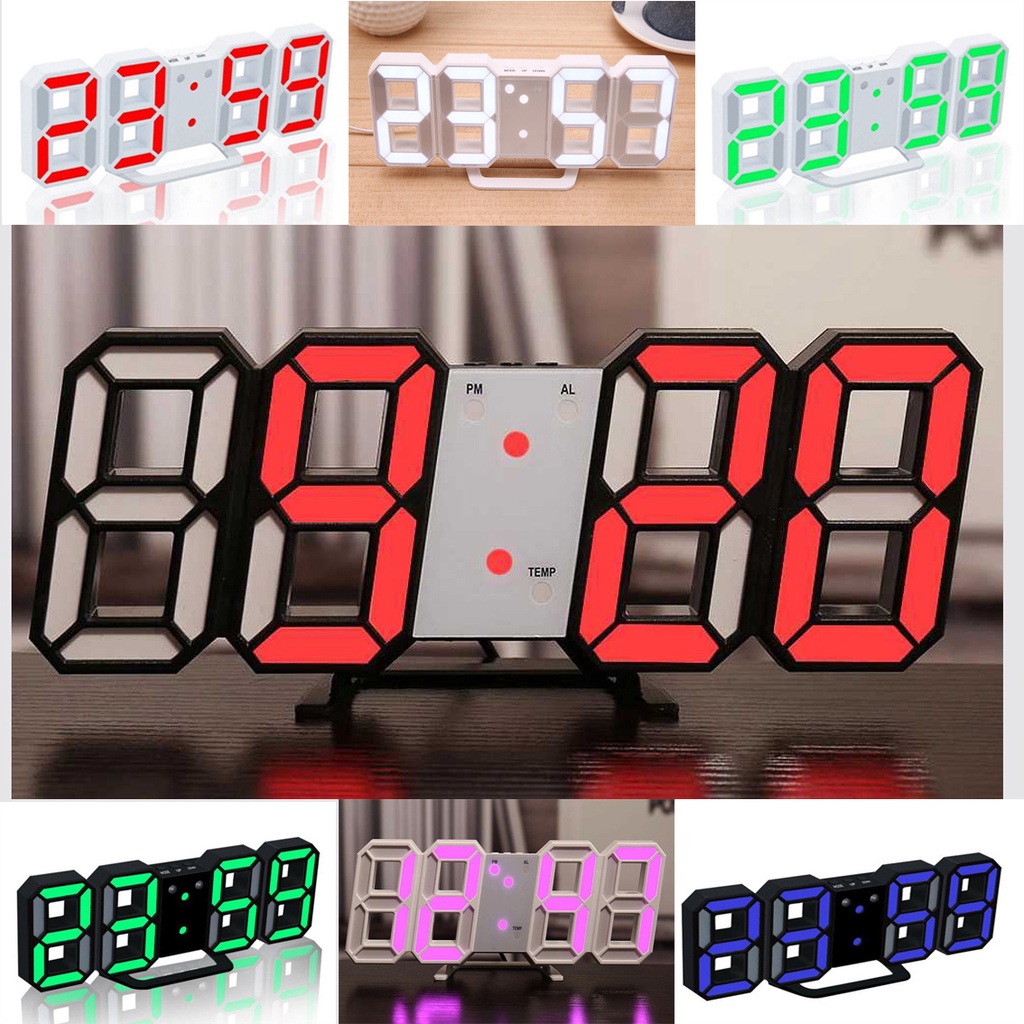 BISA COD Jam Digital LED 3D Mode Malam Bersinar Jam Meja Elektronik Dapat Diatur Kecerahan -   Jam Weker Pintar - Jam Alarm Jam Gantung Dinding - Jam LED Meja Kubus Digital Alarm berubah 7 warna - /jam meja dijital led - jam meja karakter