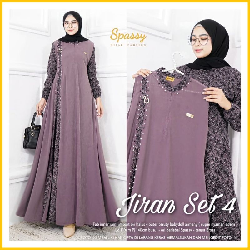 PASTI ORI - JIRAN SET 4 ORI SPASSY - GAMIS SPASSY TERBARU - GAMIS MAXY SET LD 110 MUAT M-XXL