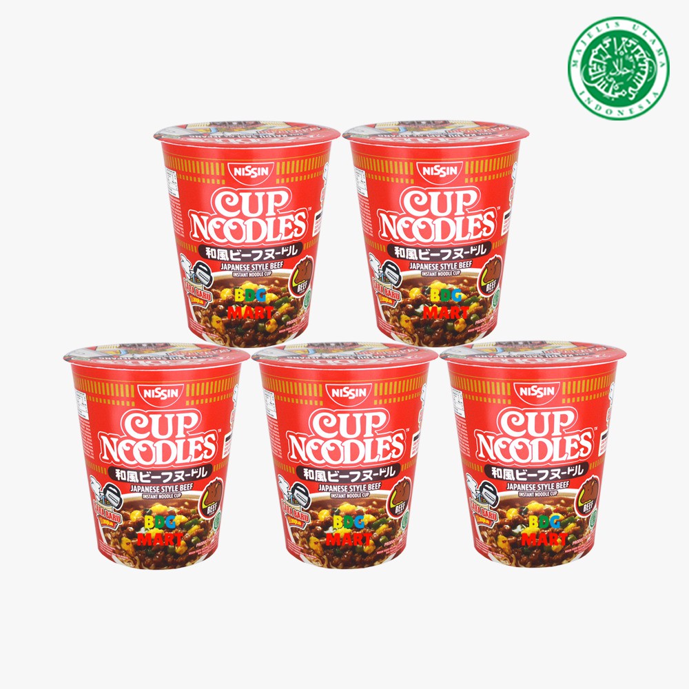 

5PCS Nissin Cup Noodles Rasa Kaldu Sapi Mie Instan Cup Ala Jepang Halal MUI - 5pcs x 66gr