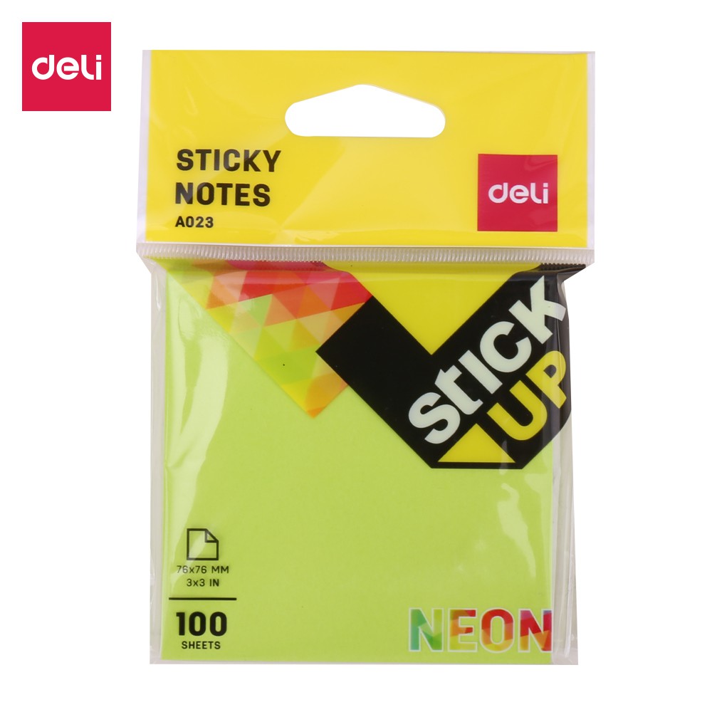 Deli Memo tempel Sticky Notes 50sheets/pad warna neon kertas tulis halus perekat kuat EA02303