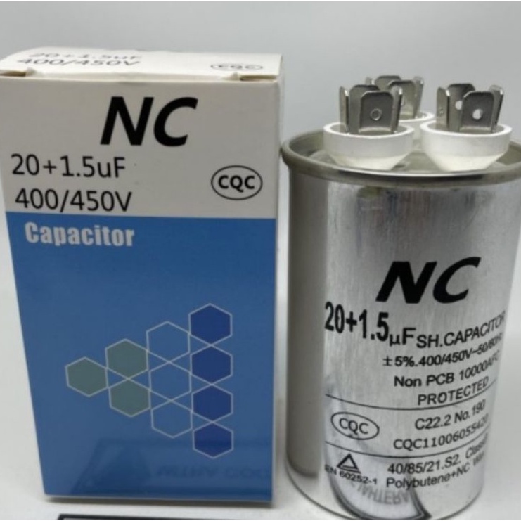 Kapasitor AC / Capacitor AC / Running AC 20+1,5 MIKRO