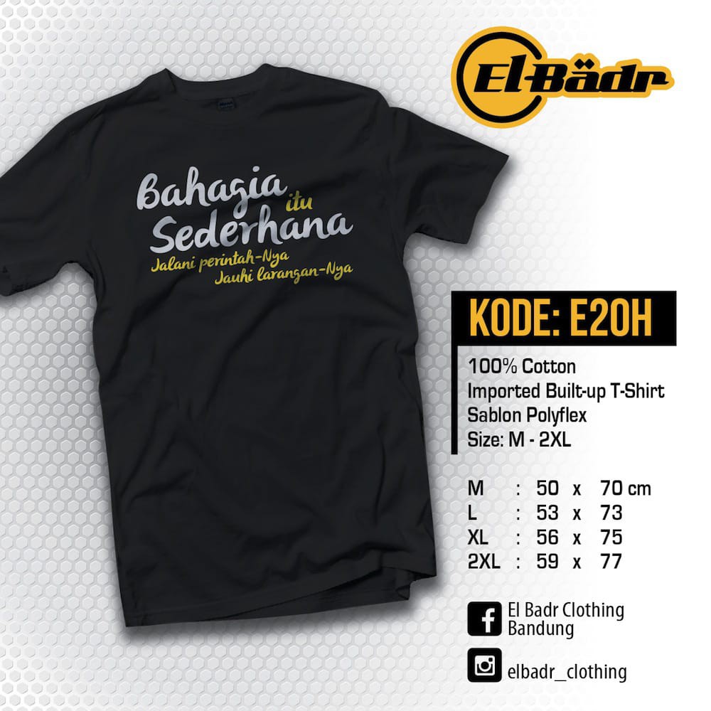 Kaos islami ahad - Bahagia itu sederhana E20P