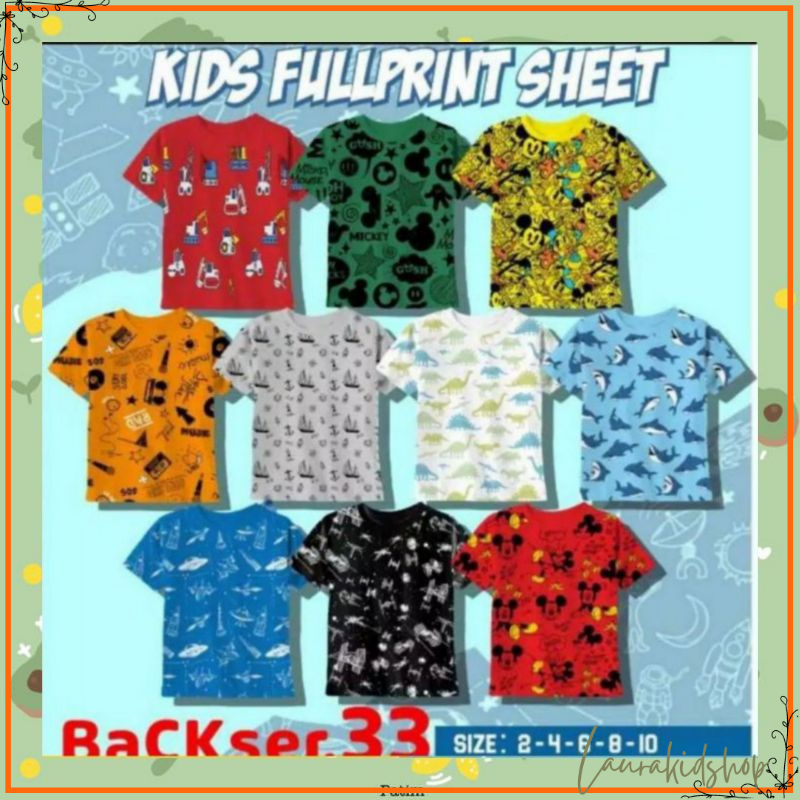 Kaos Distro Anak Laki-Laki Fullprint 3-7 Tahun