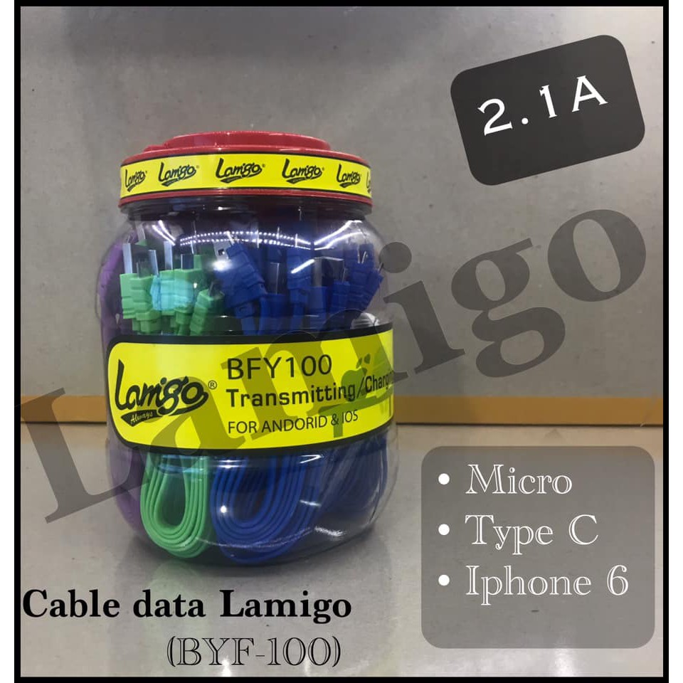 LA Kabel Data Lamigo BYF100 BFY100 2A TYPE C IPHONE LIGHTNING perpcs