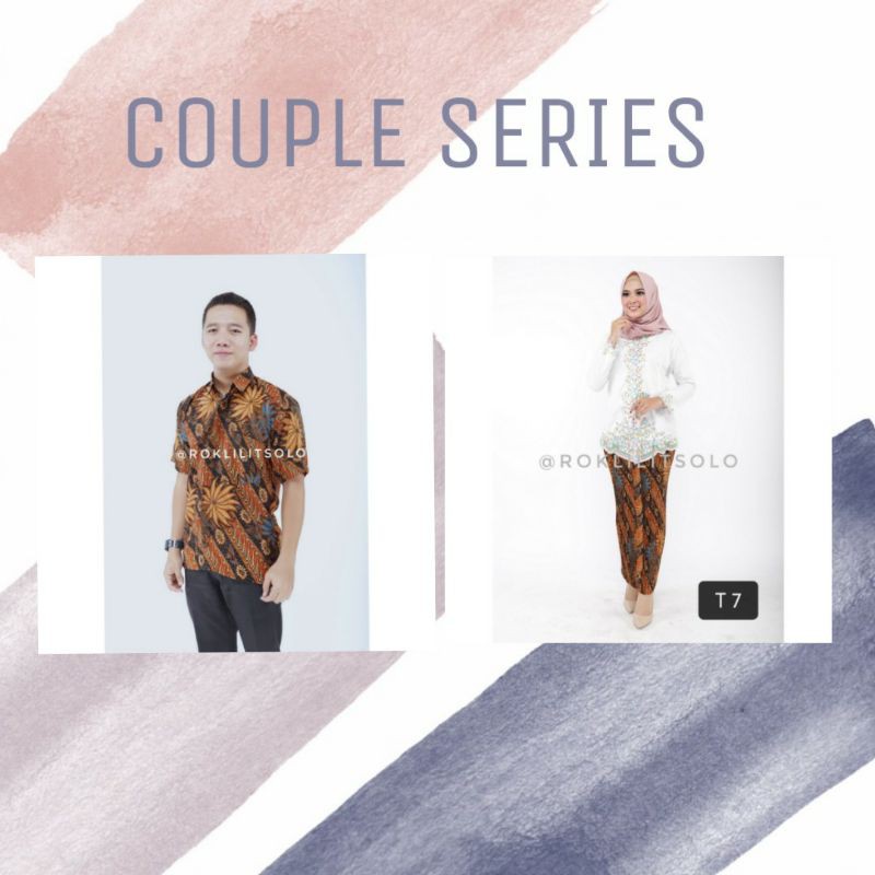 Couple batik  motif jokowi biru