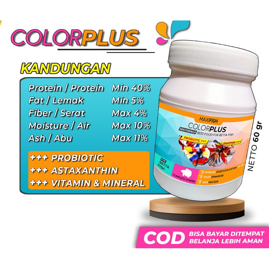 COLORPLUS Pelet Ikan Cupang Guppy