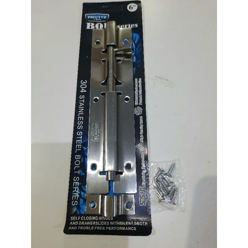 Grendel stainless 6 inch grendel pintu slot pintu stenlis 6" kunci pintu panjang gerendel pintu 6in