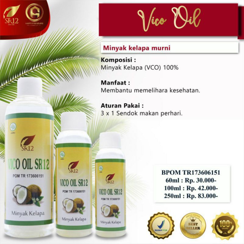 Vico Oil Sr12 Virgin Coconut Oil Minyak Kelapa Murni Kesehatan Kecantikan Penambah Nafsu Makan Mpasi Shopee Indonesia