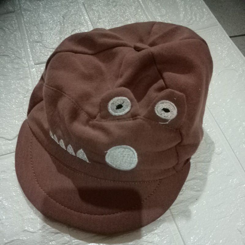 LYSASHOP - Topi Anak Bayi Lucu Motif Kucing/Topi Kupluk Bayi-Trendy Coklat