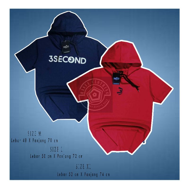 Kaos Hodie 3second/Kaos 3second Pria/Kaos 3second Terbaru/Kaos 3second Hodie