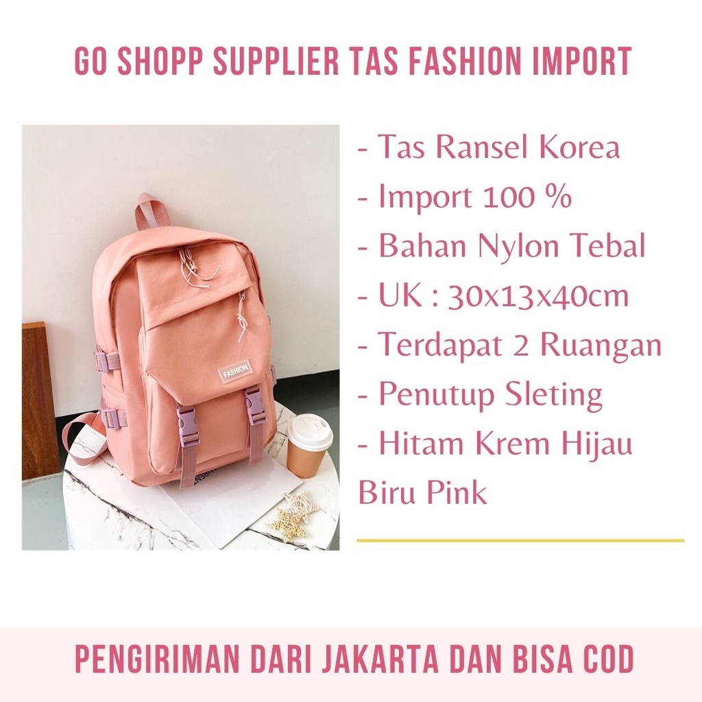 Tas Backpack Import - Tas Ransel Wanita - Tas Wanita Terbaru - Backpack Korea Import - Ransel Korea Wanita Model Terbaru - Ransel Sekolah - BK14