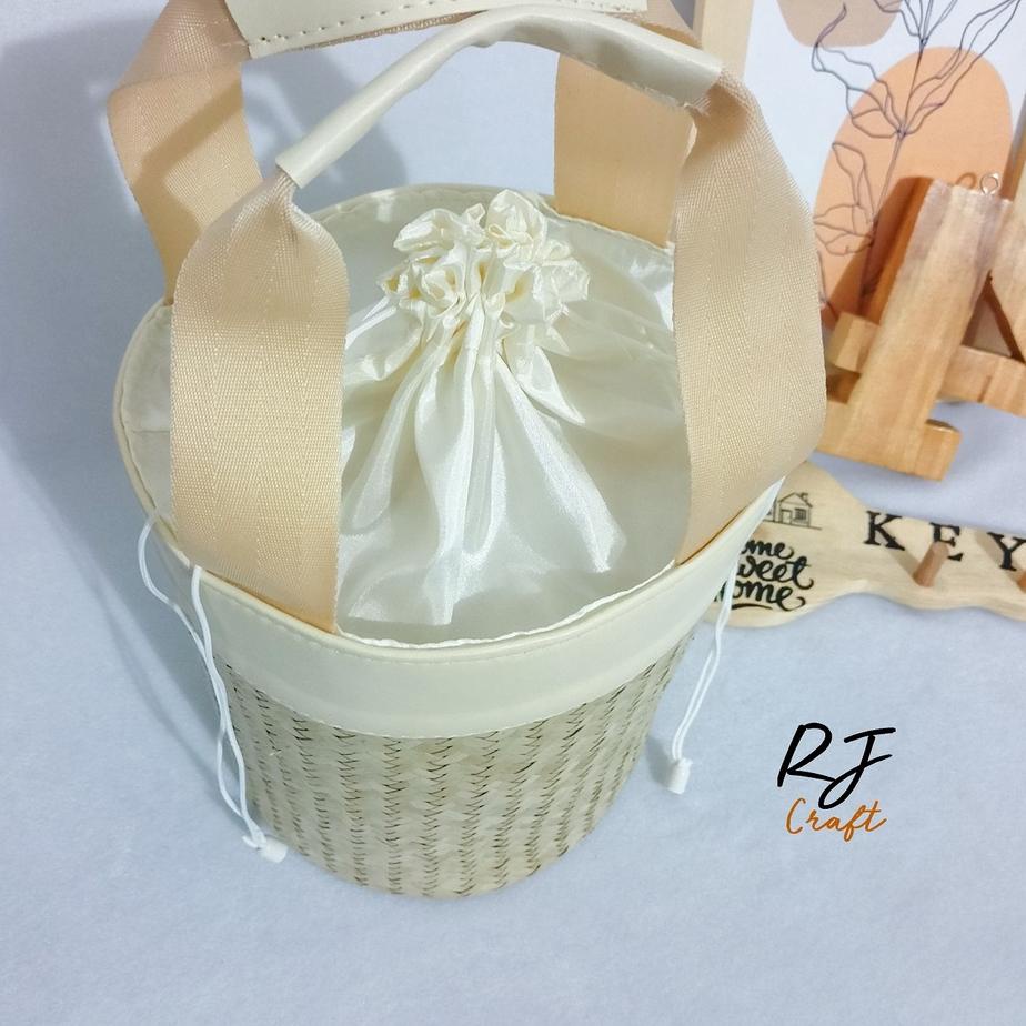 

경 RJ CRAFT - Tas Parsel Anyaman Tas Hampers Anyaman Keranjang Anyaman Ember Tas Anyaman Pandan New