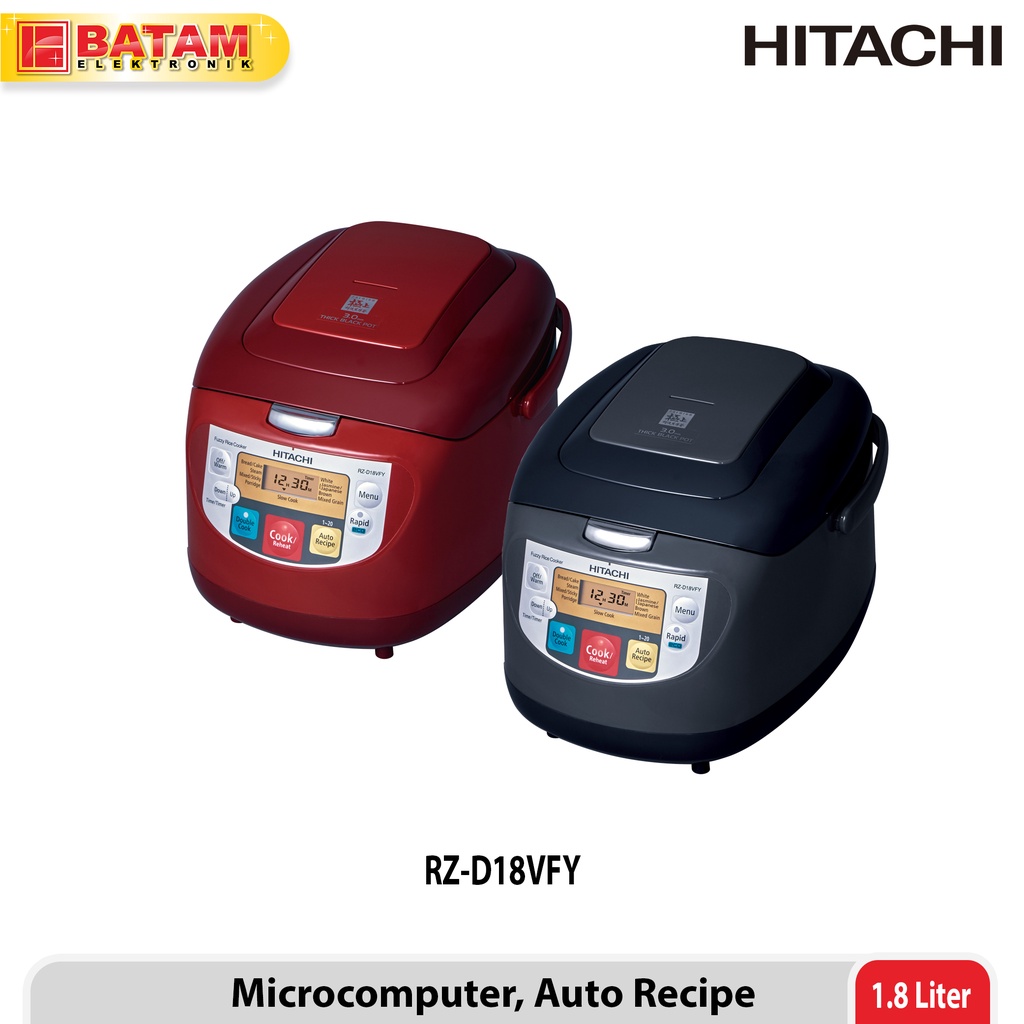 Digital Rice Cooker HITACHI RZ-D18VFY 1.8 L Dark Red/Off Black RZD18VFY