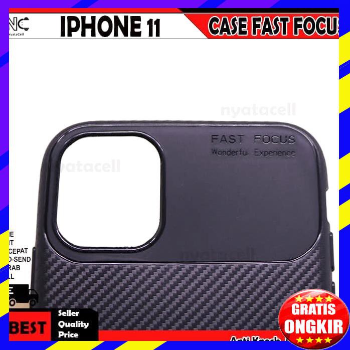 ACC HP IPHONE 11 SOFT CASE FAST FOCUS CARBON AUTO CASING COVER DELKIN