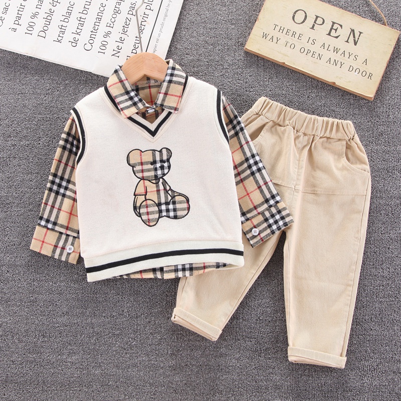 HappyOliver SET LEE GOON EBV Setelan 3in1 Kemeja Bayi anak Laki-laki import Lengan panjang Berkualitas