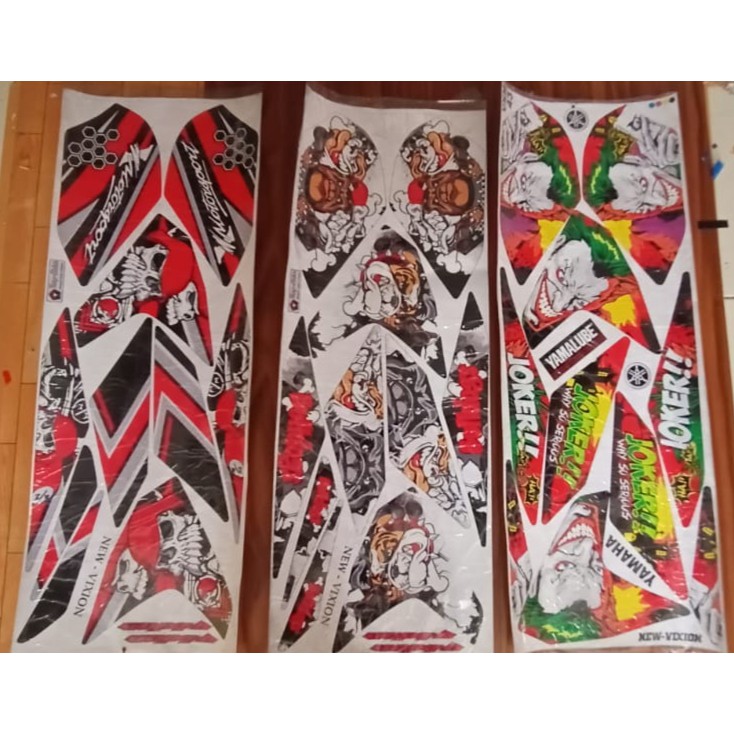 Striping variasi Vixion new lighting NVL tengkorak bull dog joker