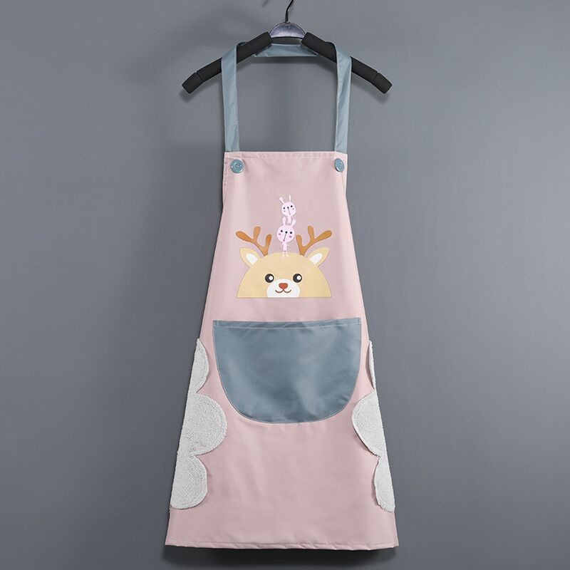 Celemek Dapur Apron Masak Motif Karakter Abu Pink