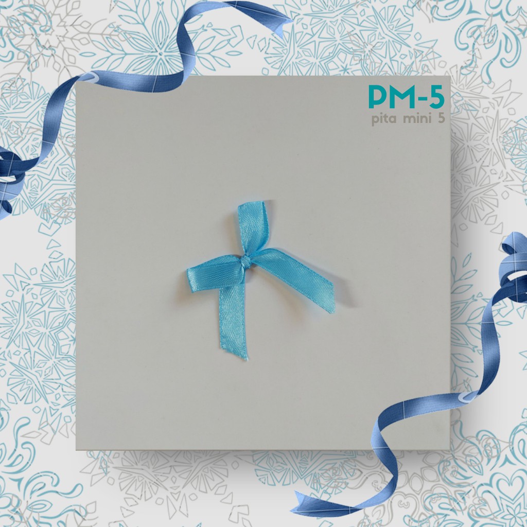 50 Pcs Pita Satin Kecil Jadi Untuk Souvenir Tempel Undangan Pernikahan Warna Biru