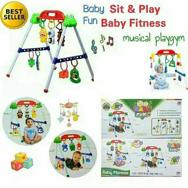 Mainan bayi rattle playgym musical