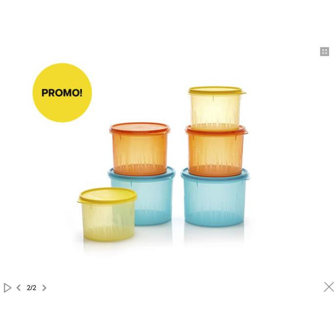 Texture Canister Mini Set (3) Pcs Toples Tupperware Alat Makan Minum Original