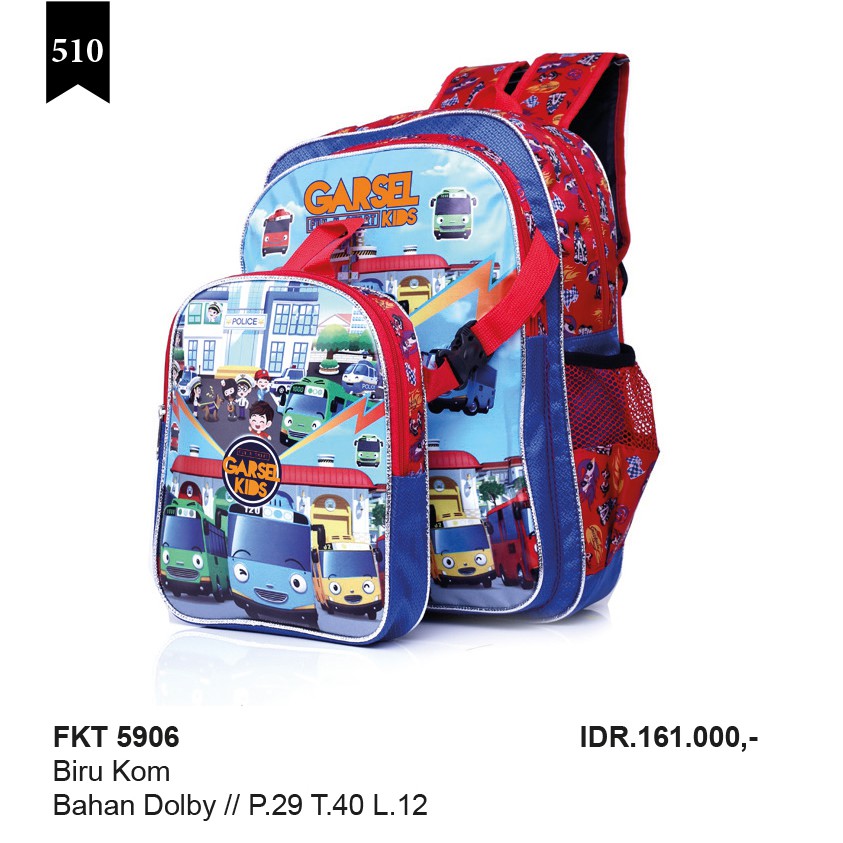 FKT 5906 Tas ransel sekolah anak laki laki PAUD,TK,SD kls 3 - garsel