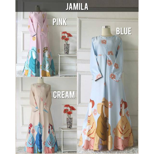 Gamis jamila tiga hijabers/ 3 tiga dara