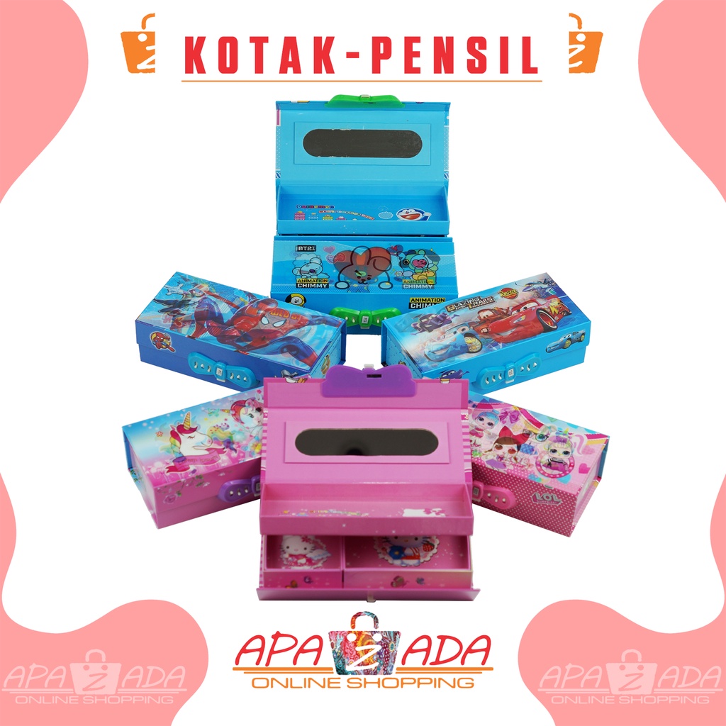 

Apazada - Kotak Pensil Kode 3 Tingkat Metalik 3 Dimensi Karakter / Tempat Pensil / Pencil Case Password / Kotak Pin Murah Berkualitas Bisa Cod