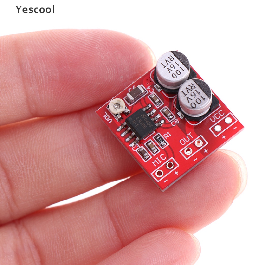 Yescool Papan amplifier power DC 5V-12V LM386 200x Untuk Mikrofon