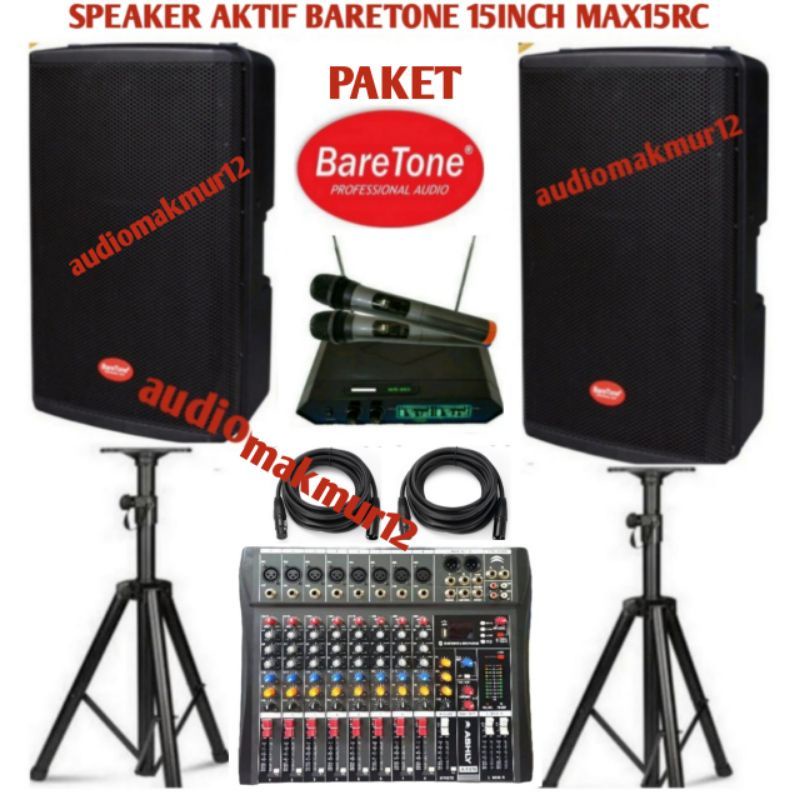Jual Paket sound sistem paket karaoke set baretone max 15 rc plus mixer