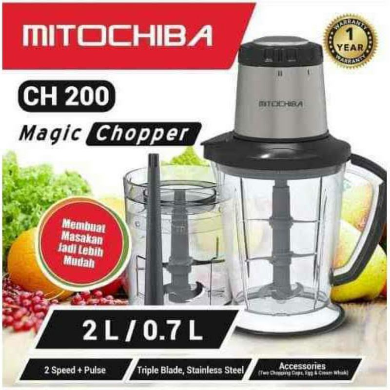 Mitochiba Food Chopper CH 200 Blender High Quality ORIGINAL BERGARANSI RESMI MURAH BANGET / GARANSI RESMI