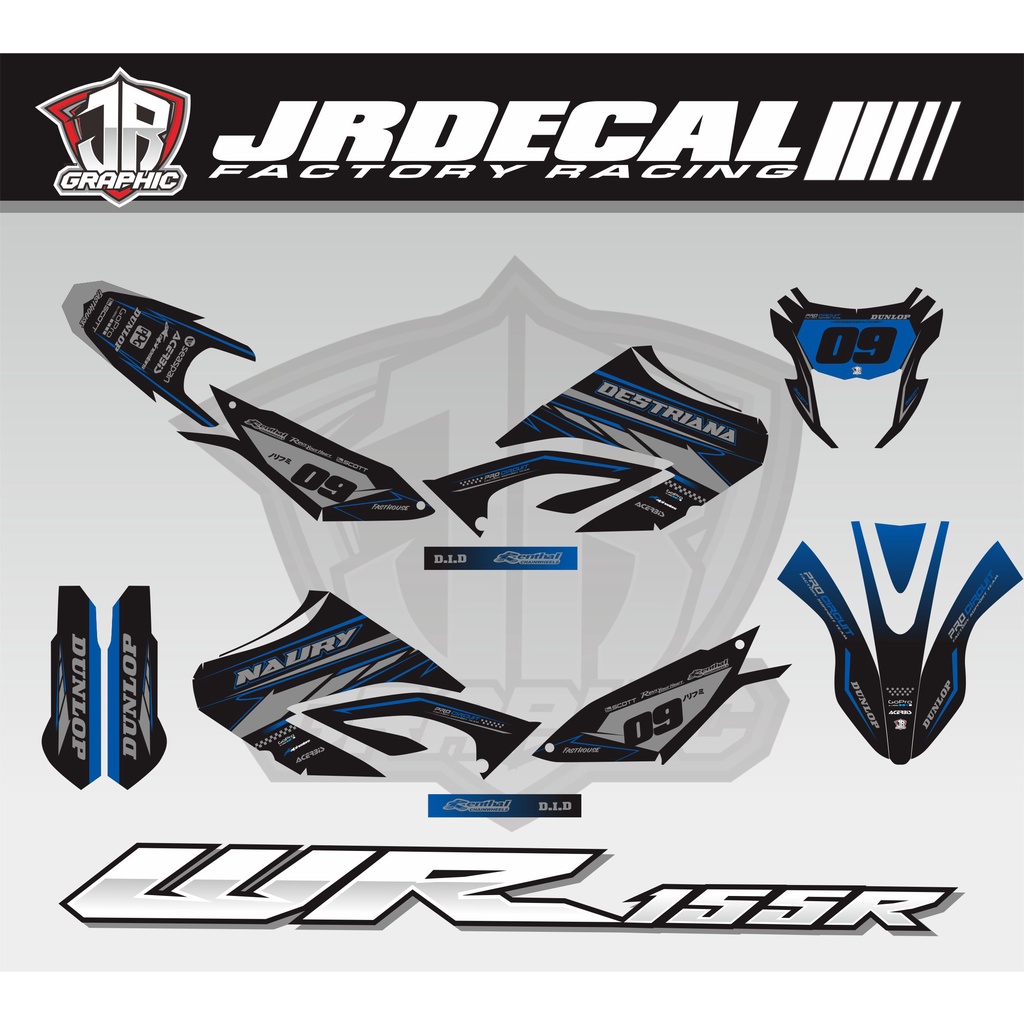 DECAL YAMAHA  WR 155 HOLOGRAM SIMPLE KEREN