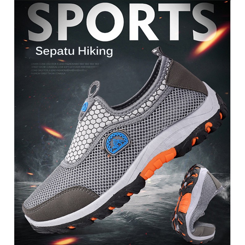 Sepatu Hiking Pria Outdoor Shoes Sepatu Gunung Slip On Olahraga Casual Import